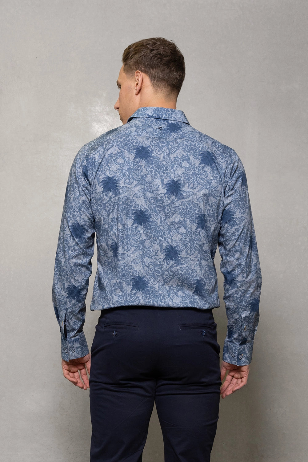CUTLER & CO BLAKE L/S PRINT STRETCH COTTON SHIRT CS21350