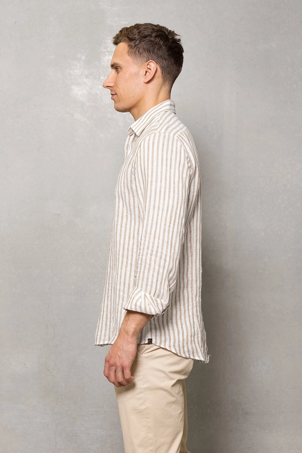 CUTLER & CO BLAKE L/S PURE LINEN STRIPE SHIRT CS21371