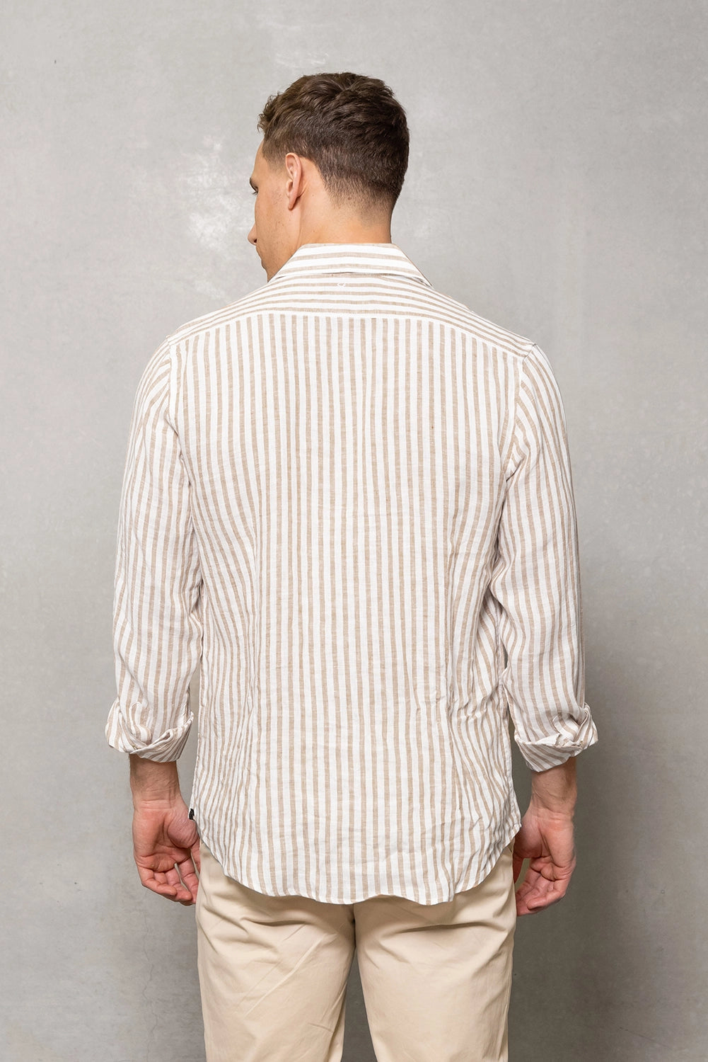 CUTLER & CO BLAKE L/S PURE LINEN STRIPE SHIRT CS21371