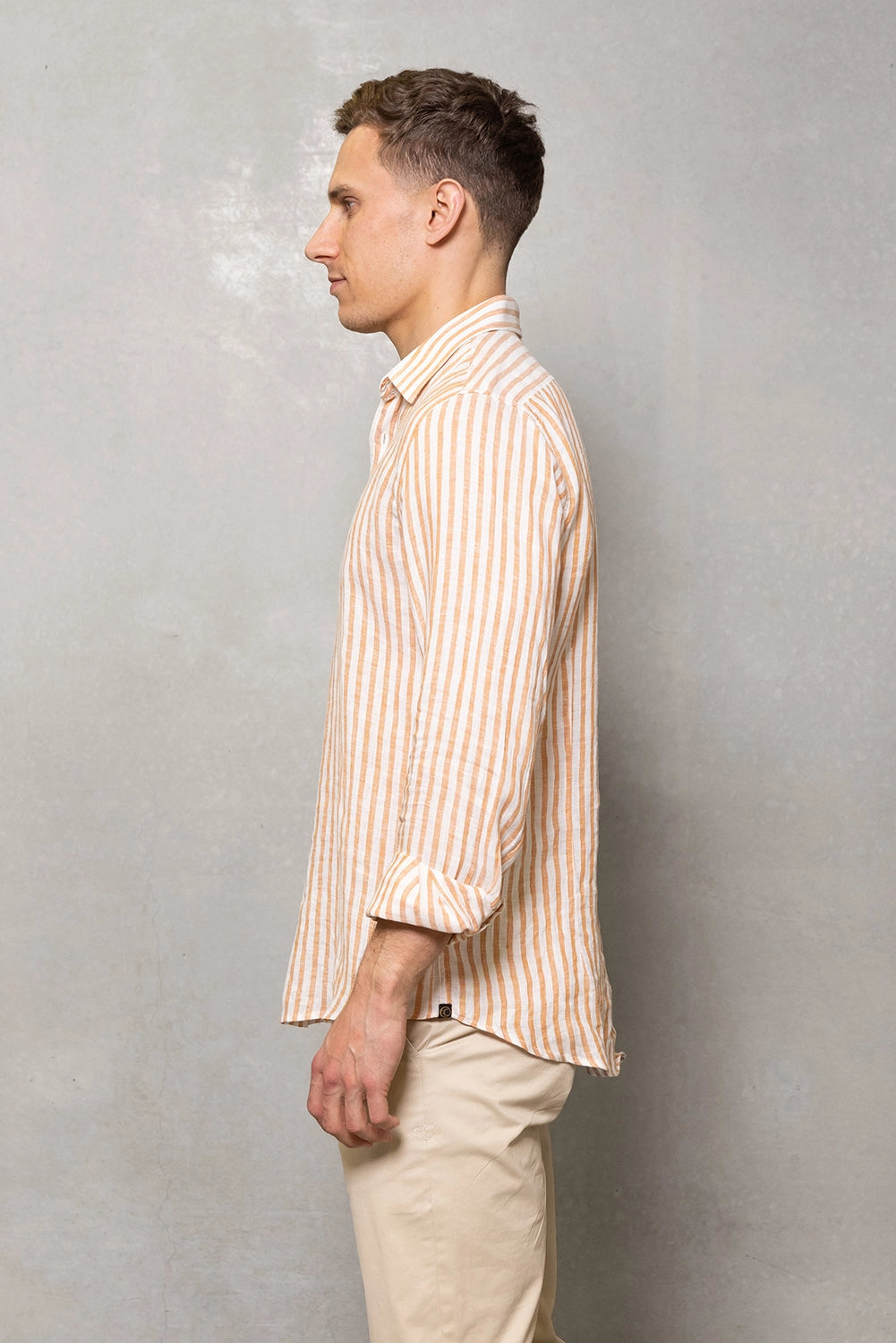 CUTLER & CO BLAKE L/S PURE LINEN STRIPE SHIRT CS21371