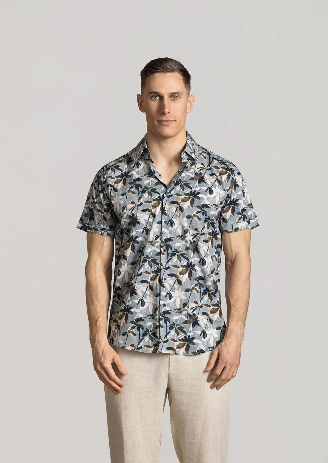 CUTLER BRODY STRETCH COTTON AOP S/S SHIRT CS21445