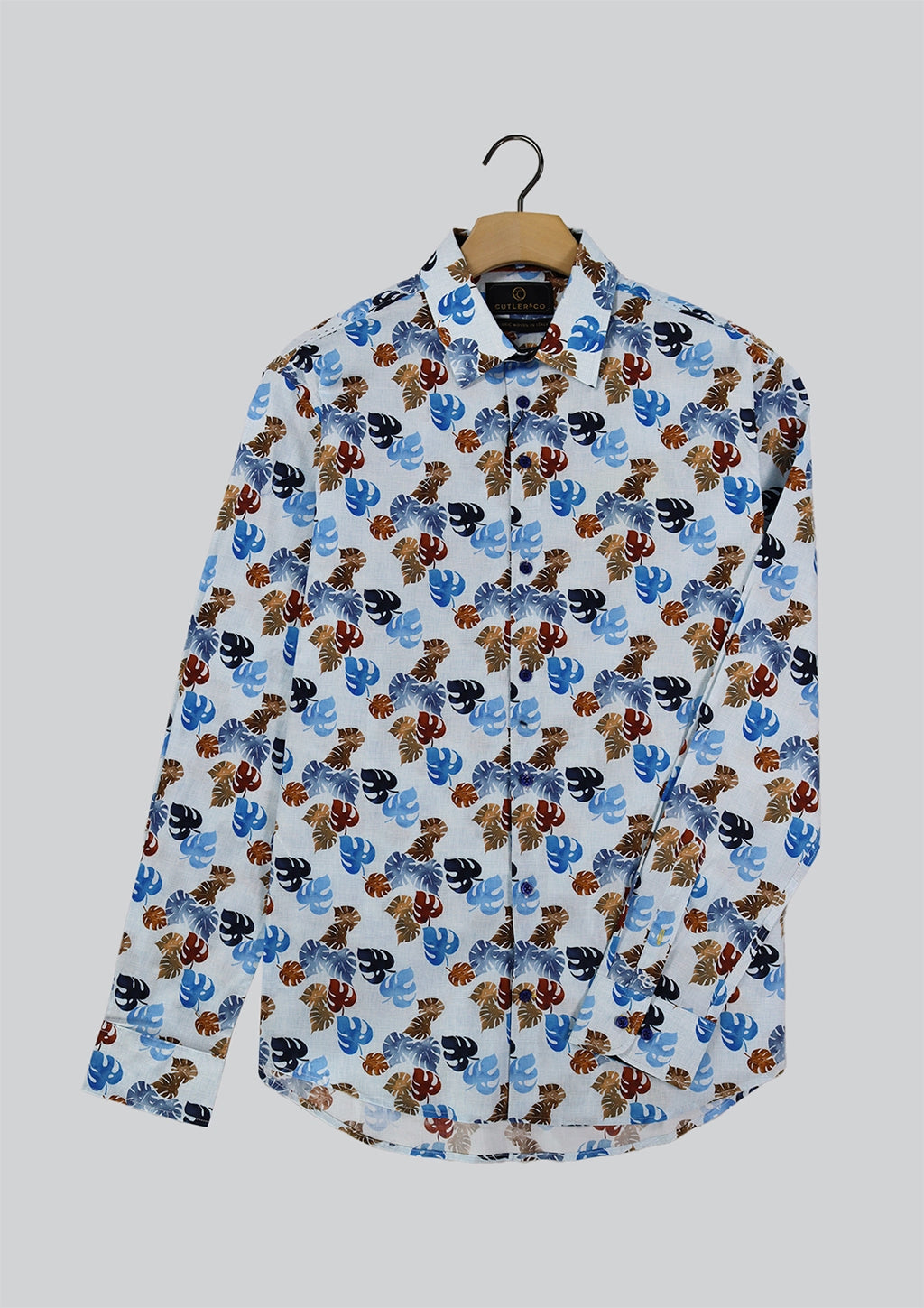 CUTLER BEAUMONT STRETCH COTTON L/S AOP SHIRT CS21445