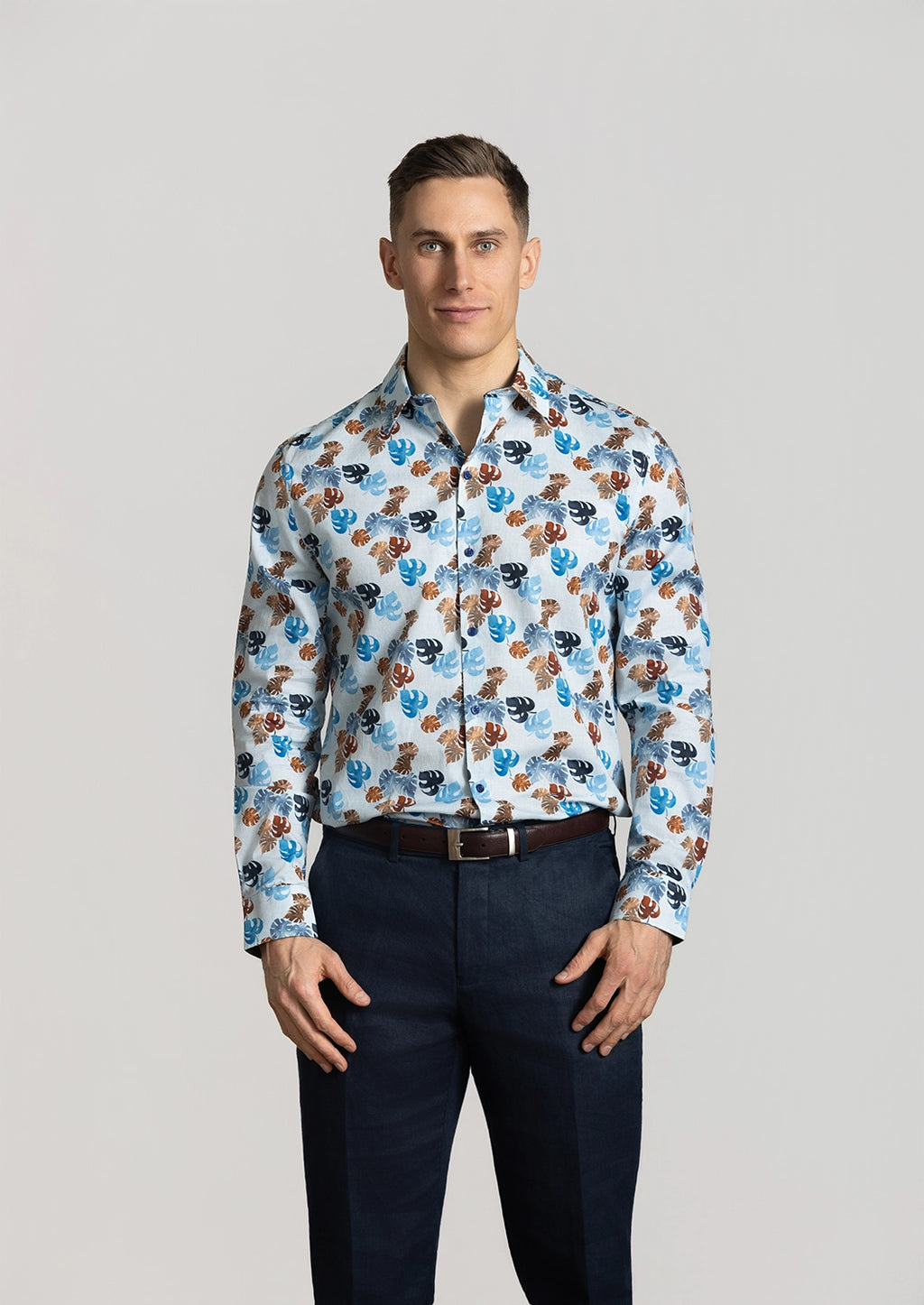 CUTLER BEAUMONT STRETCH COTTON L/S AOP SHIRT CS21445
