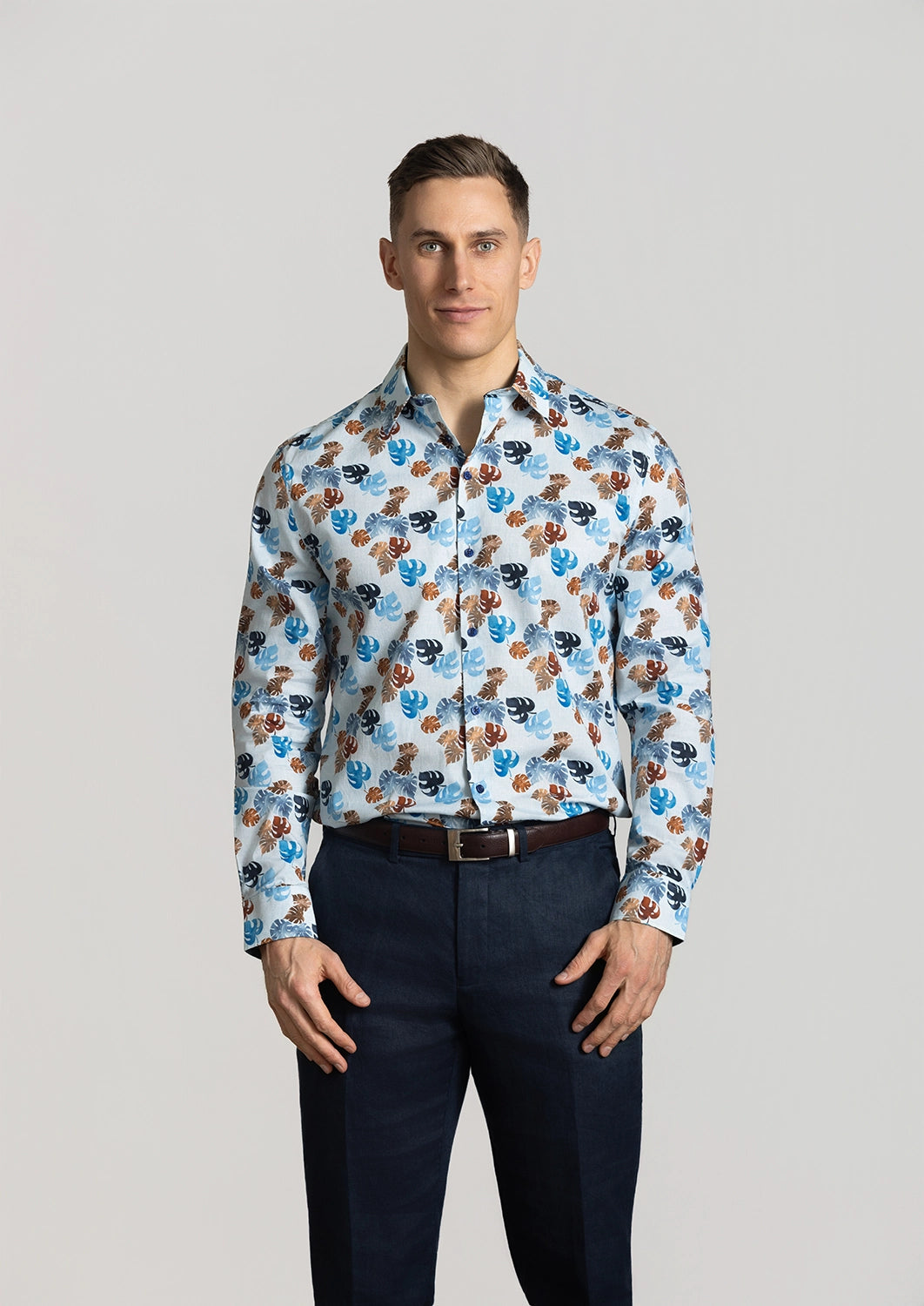 CUTLER BEAUMONT STRETCH COTTON L/S AOP SHIRT CS21445