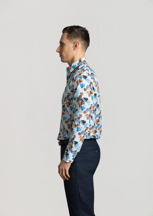 CUTLER BEAUMONT STRETCH COTTON L/S AOP SHIRT CS21445