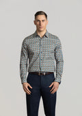 CUTLER BEAUMONT STRETCH COTTON L/S AOP SHIRT CS21460