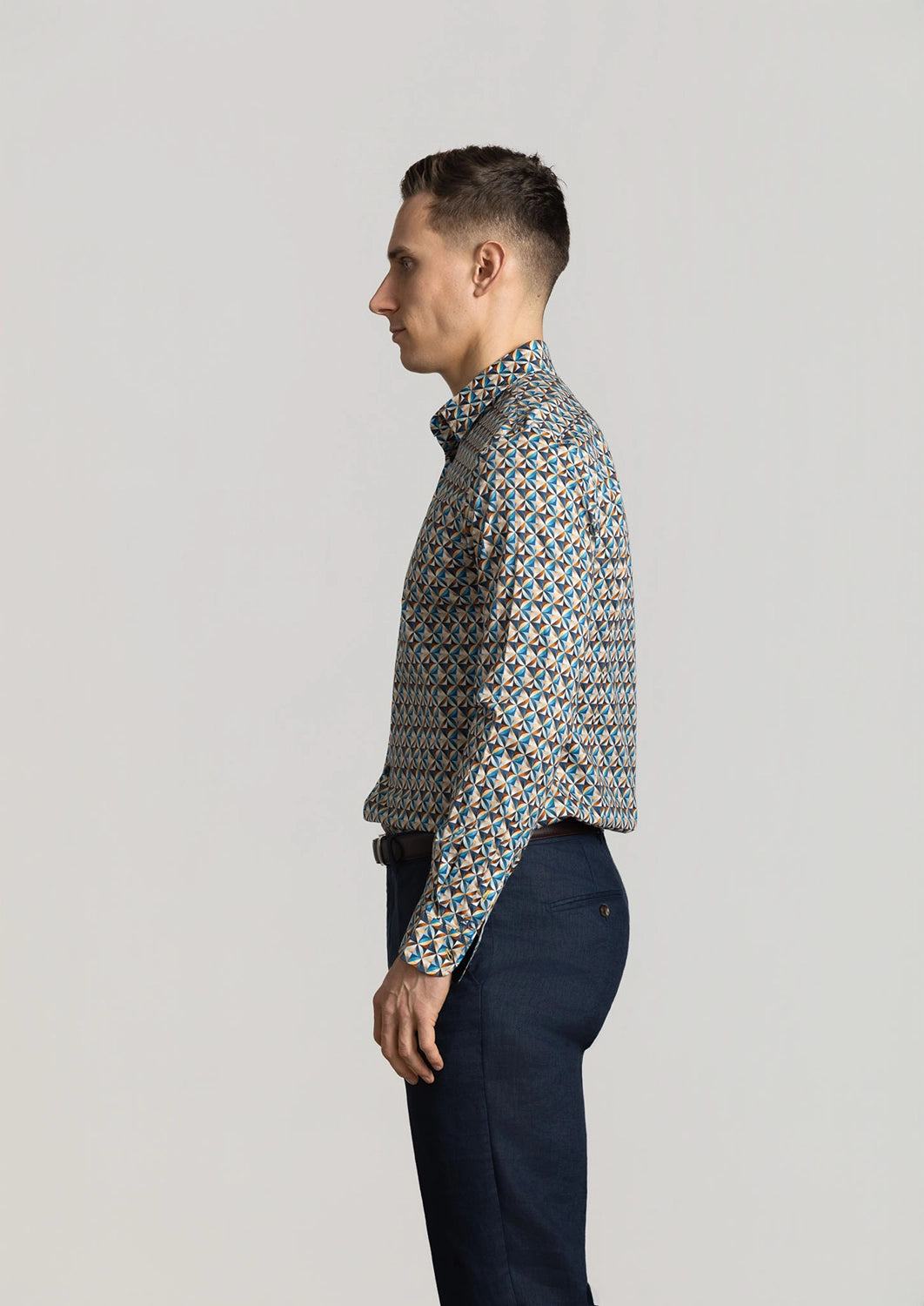 CUTLER BEAUMONT STRETCH COTTON L/S AOP SHIRT CS21460