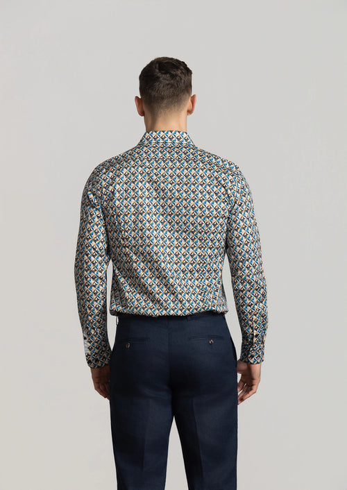 CUTLER BEAUMONT STRETCH COTTON L/S AOP SHIRT CS21460