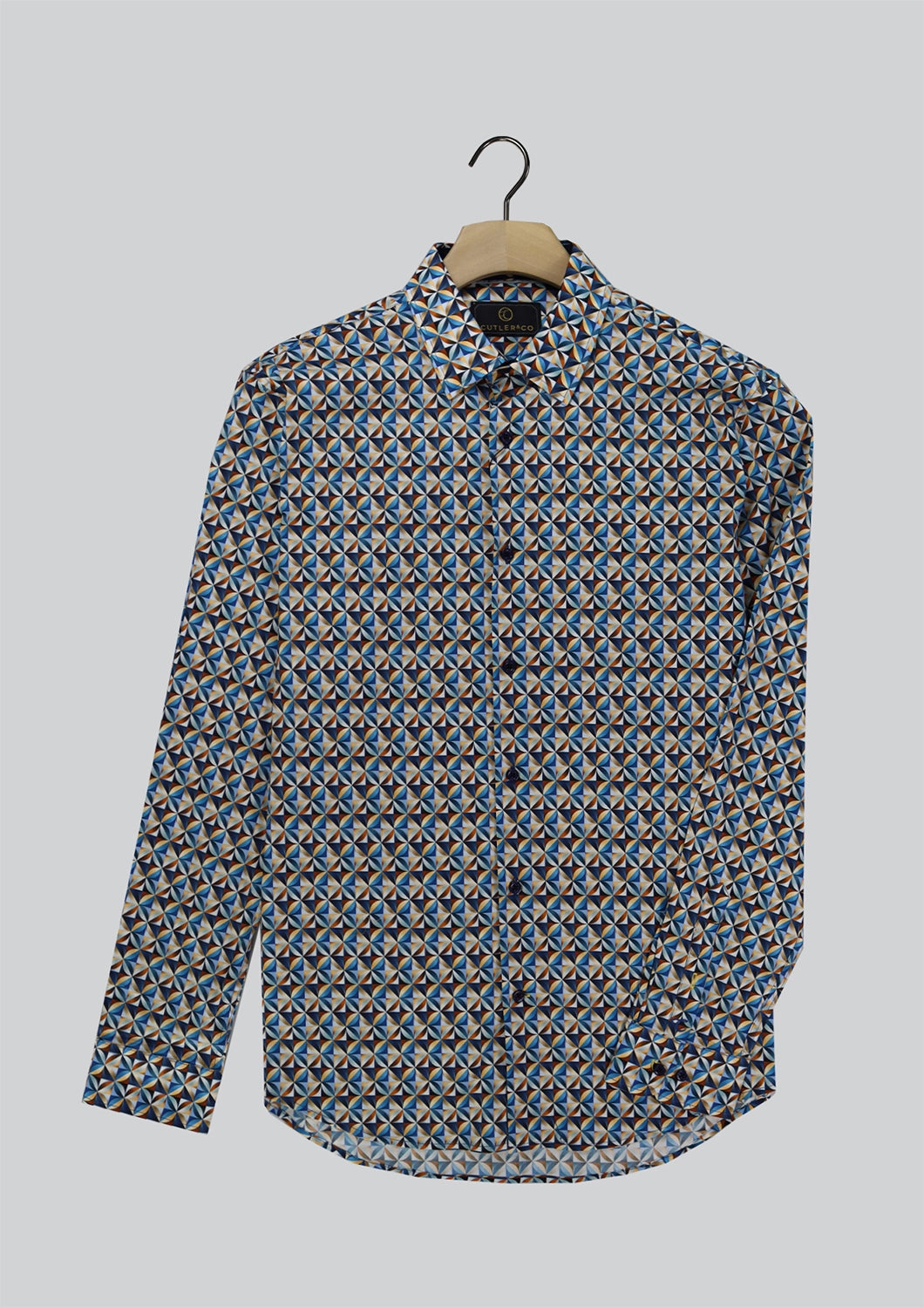 CUTLER BEAUMONT STRETCH COTTON L/S AOP SHIRT CS21460