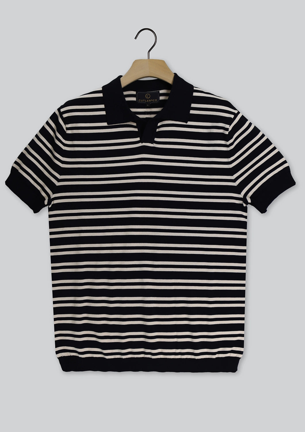 CUTLER & CO CONSTANTINE MERC COTTON STRIPE JOHNNY POLO CS30197
