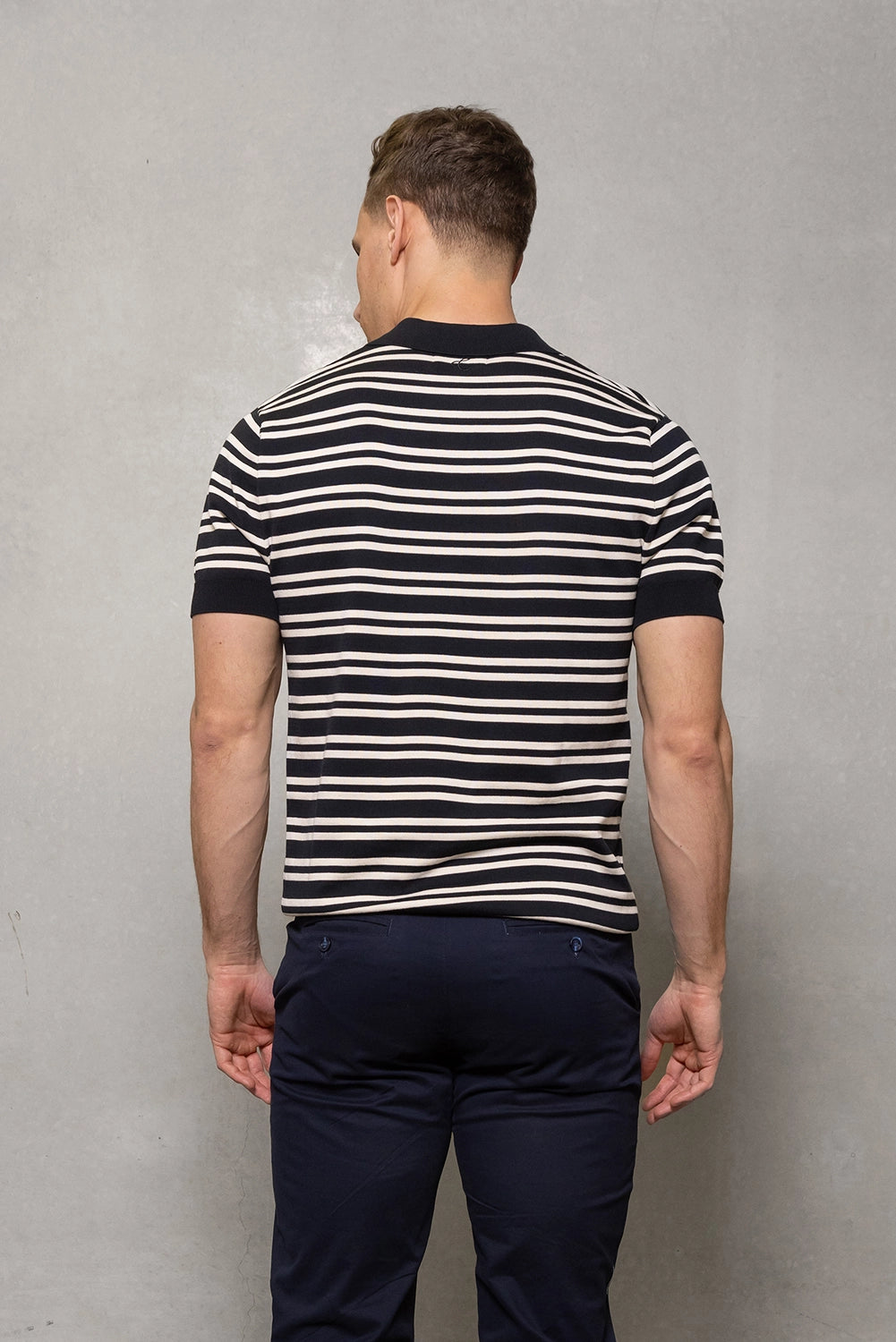 CUTLER & CO CONSTANTINE MERC COTTON STRIPE JOHNNY POLO CS30197