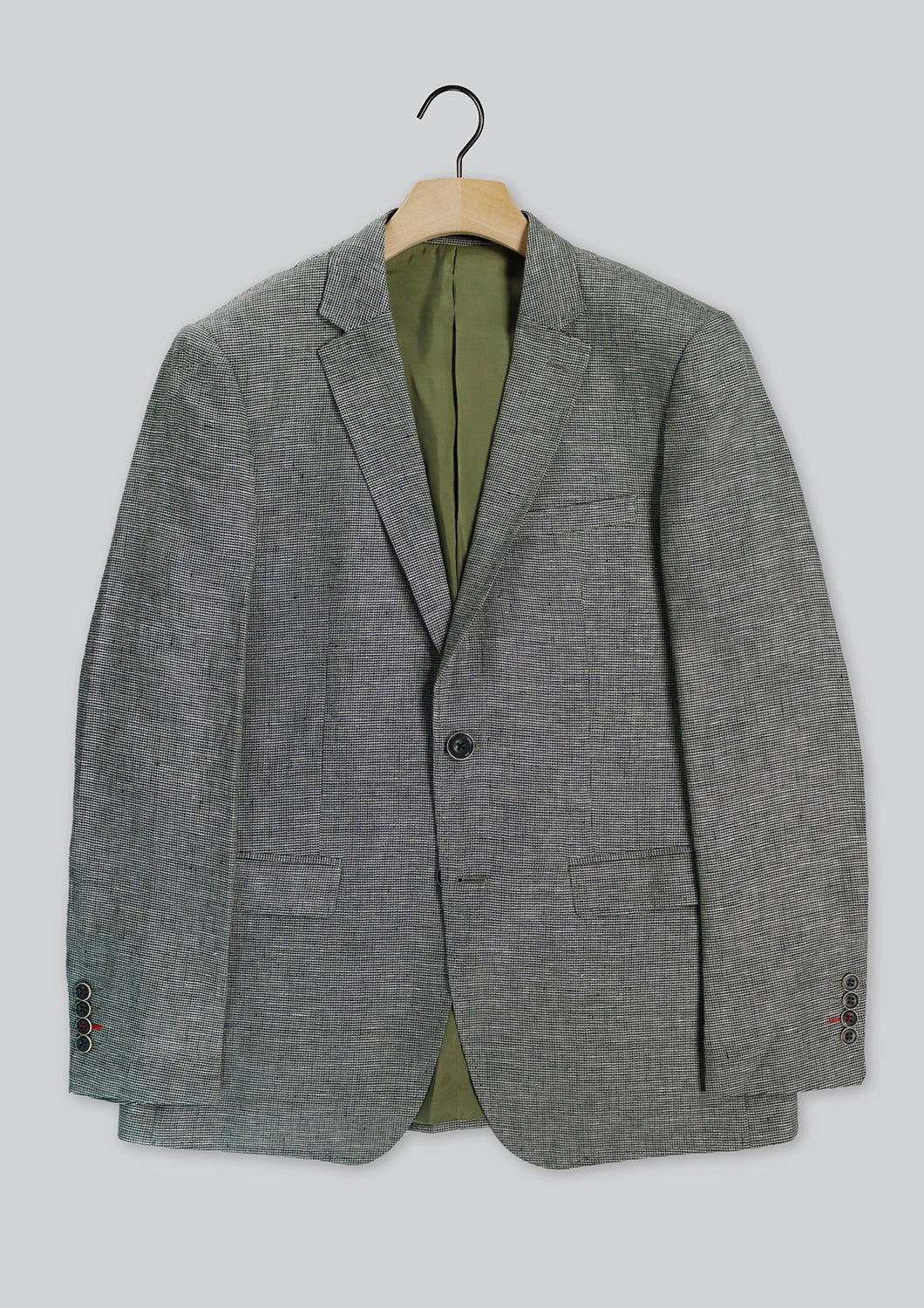 CUTLER & CO JOHNSON 100% LINEN HOUNDSTOOTH BLAZER CS40543