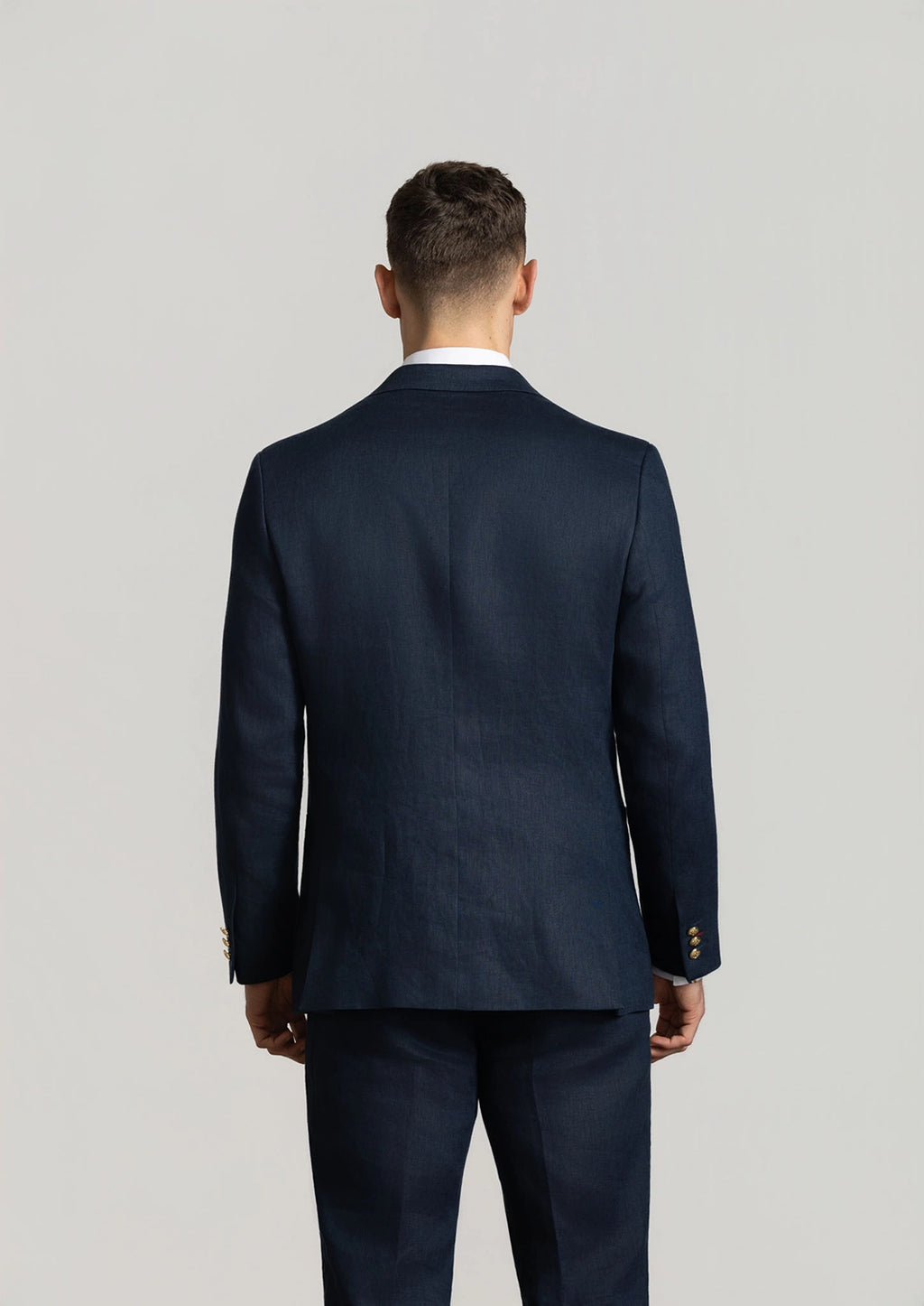 CUTLER MONTY 100% LINEN DOUBLE BREASTED INSIGNIA BUTTON BLAZER CS40616