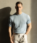 CUTLER LUCA MODAL SILK BLEND KNITTED S/S CREW TSHIRT CS30204