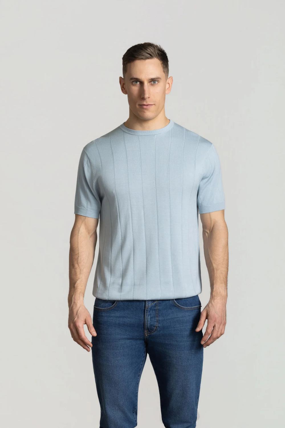 CUTLER LUCA MODAL SILK BLEND KNITTED S/S CREW TSHIRT CS30204