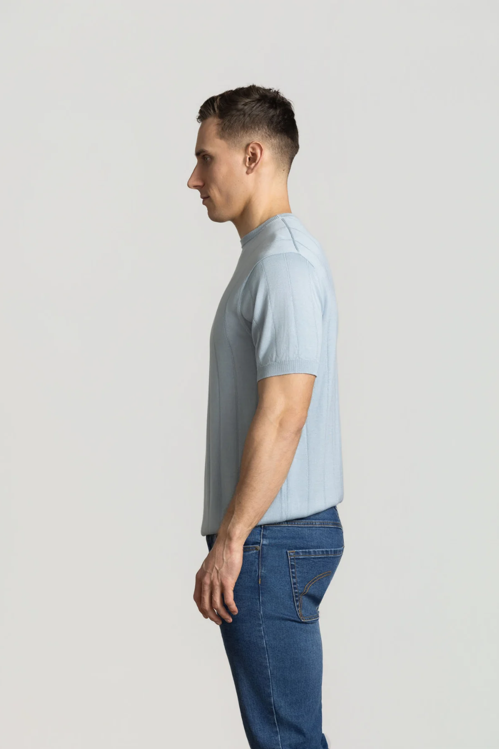 CUTLER LUCA MODAL SILK BLEND KNITTED S/S CREW TSHIRT CS30204