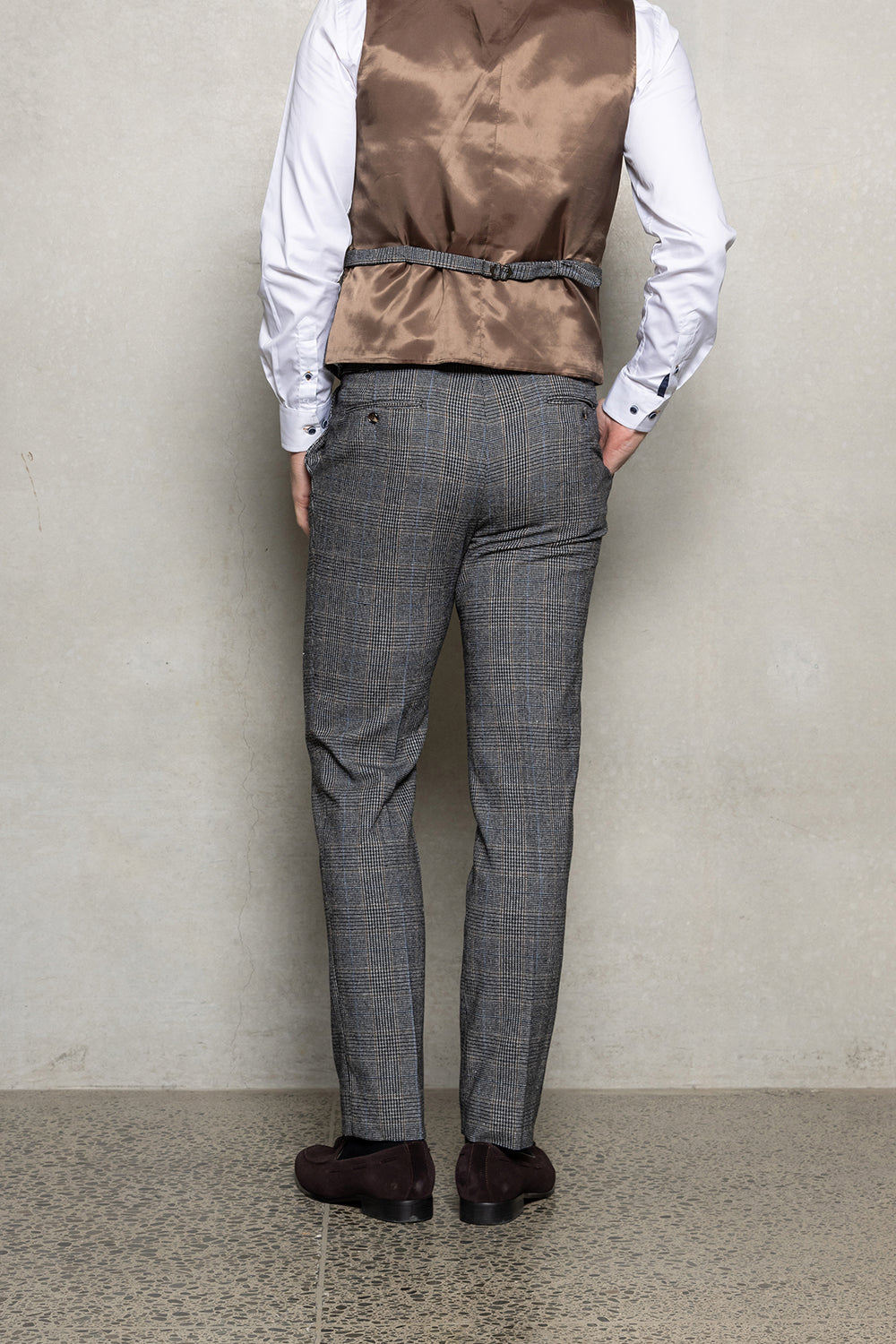 CUTLER & CO CLIVE CHECKED PLEAT TROUSER CW10387