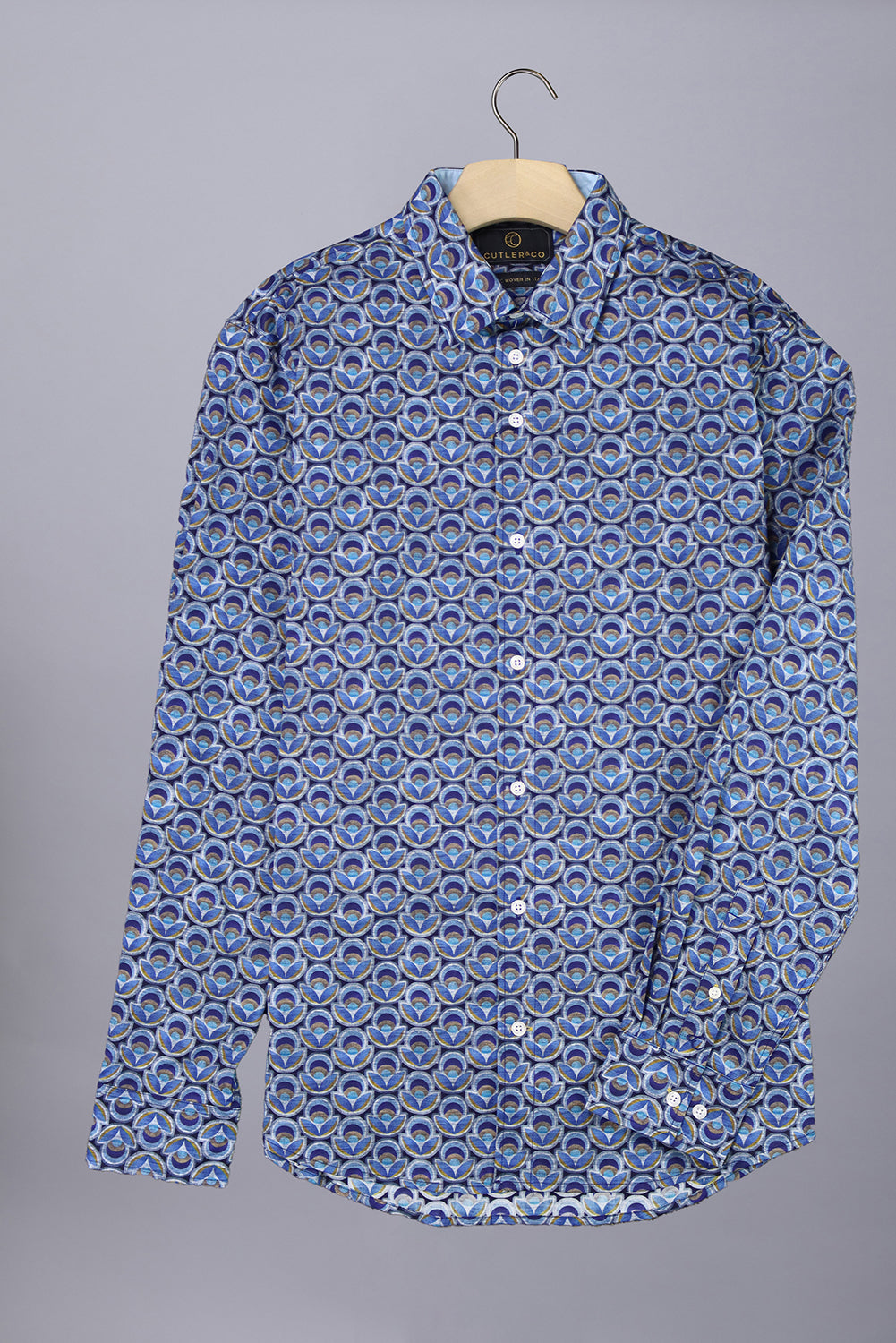 CUTLER & CO NIGEL L/S STRETCH COTTON PRINT SHIRT CW21313