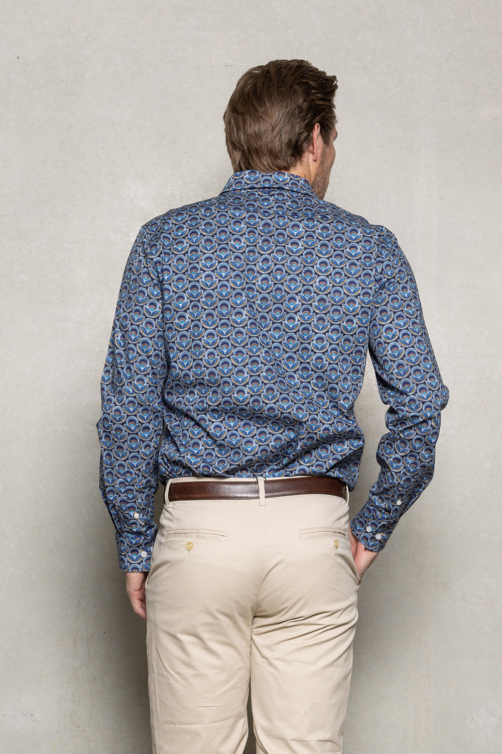 CUTLER & CO NIGEL L/S STRETCH COTTON PRINT SHIRT CW21313