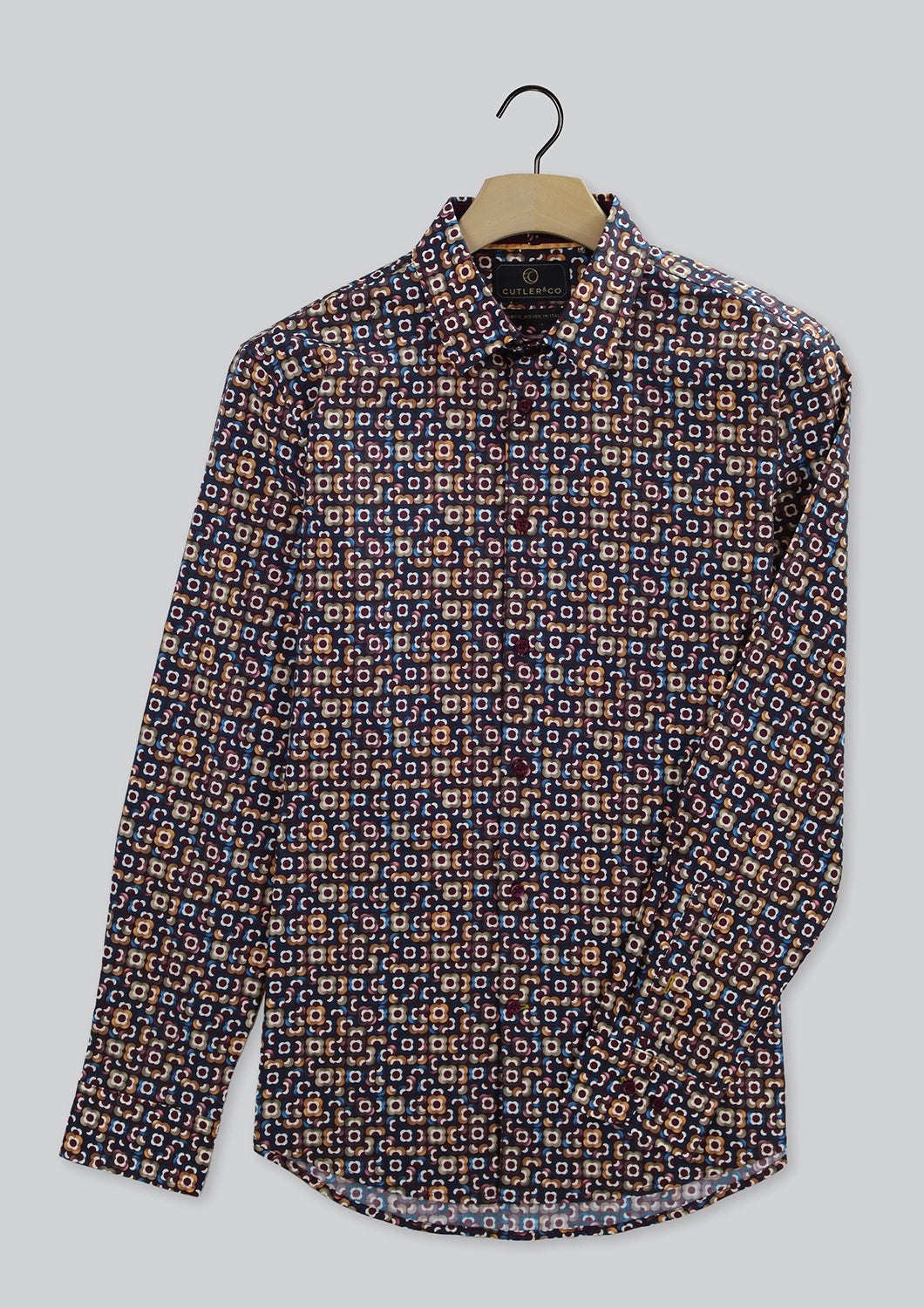 CUTLER & CO BEAUMONT PRINT STRETCH COTTON L/S SHIRT CW21394