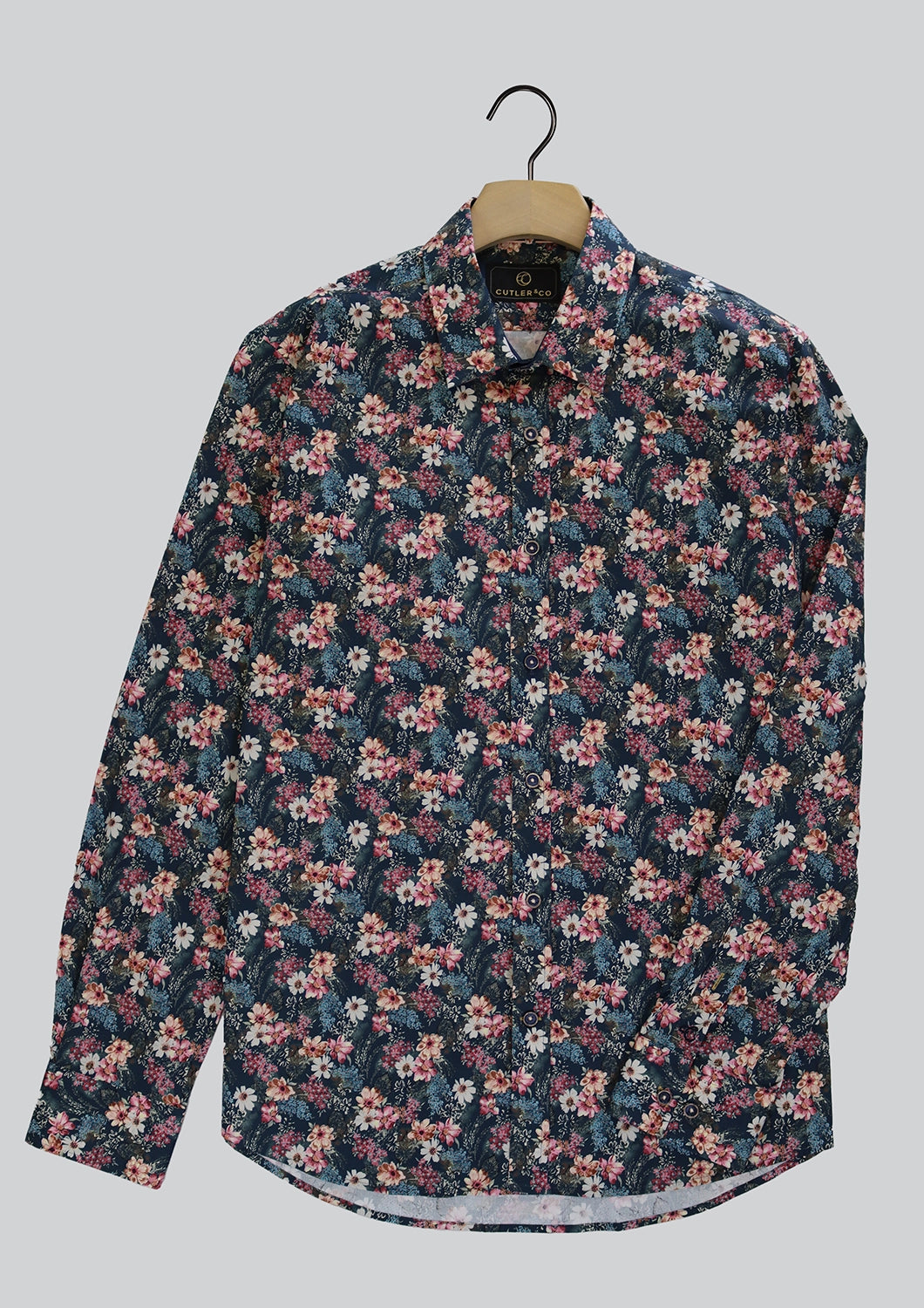 CUTLER & CO BLAKE FLORAL PRINT STRETCH COTTON L/S SHIRT CW21403