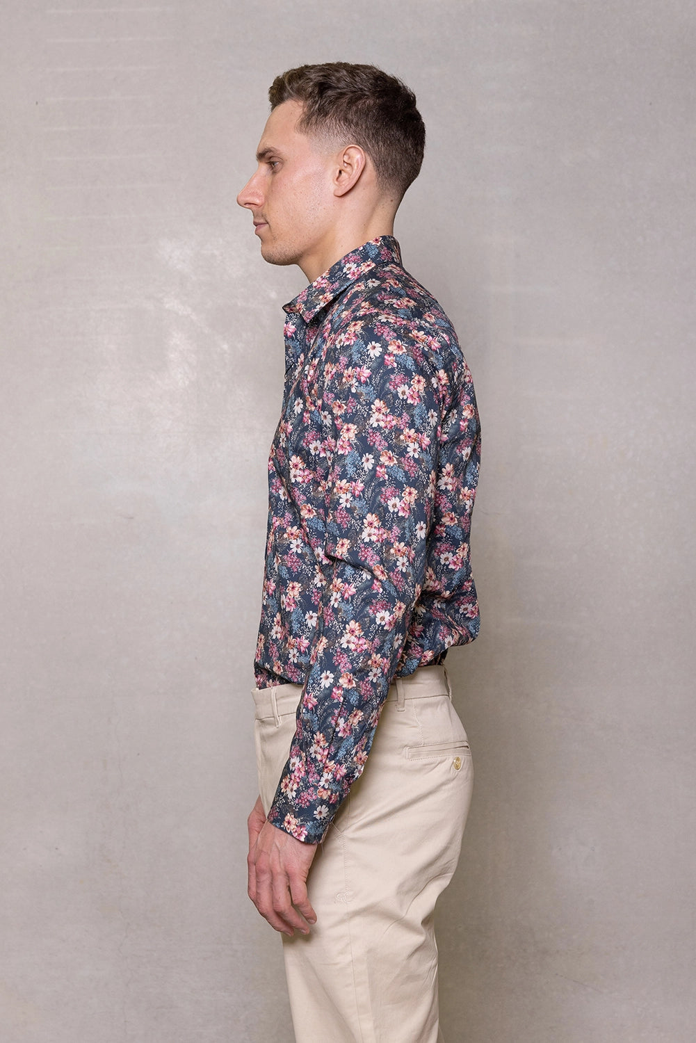 CUTLER & CO BLAKE FLORAL PRINT STRETCH COTTON L/S SHIRT CW21403