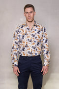 CUTLER & CO BLAKE LEAF PRINT STRETCH COTTON L/S SHIRT CW21408