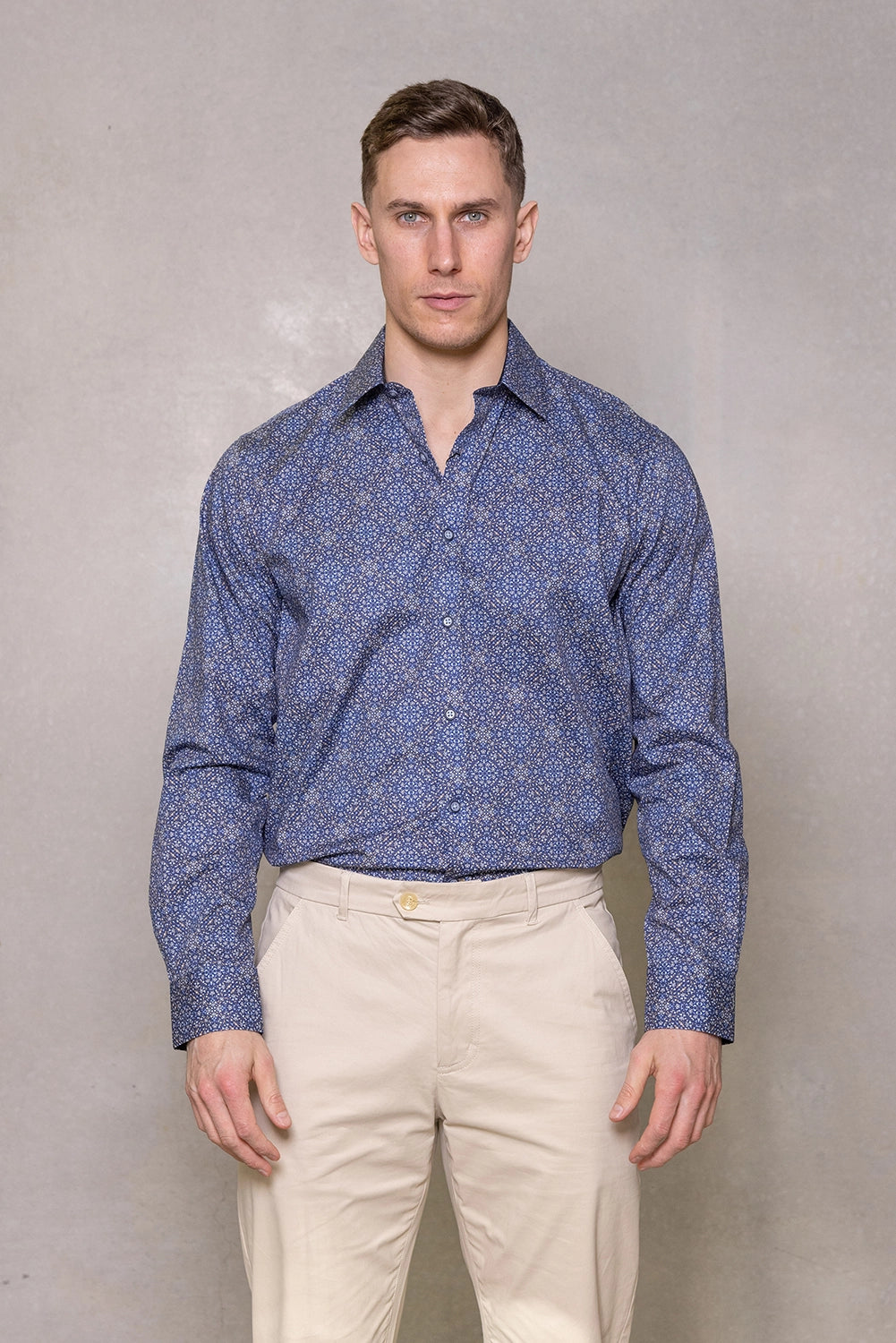 CUTLER & CO BLAKE ALL OVER PRINT STRETCH COTTON L/S SHIRT CW21410
