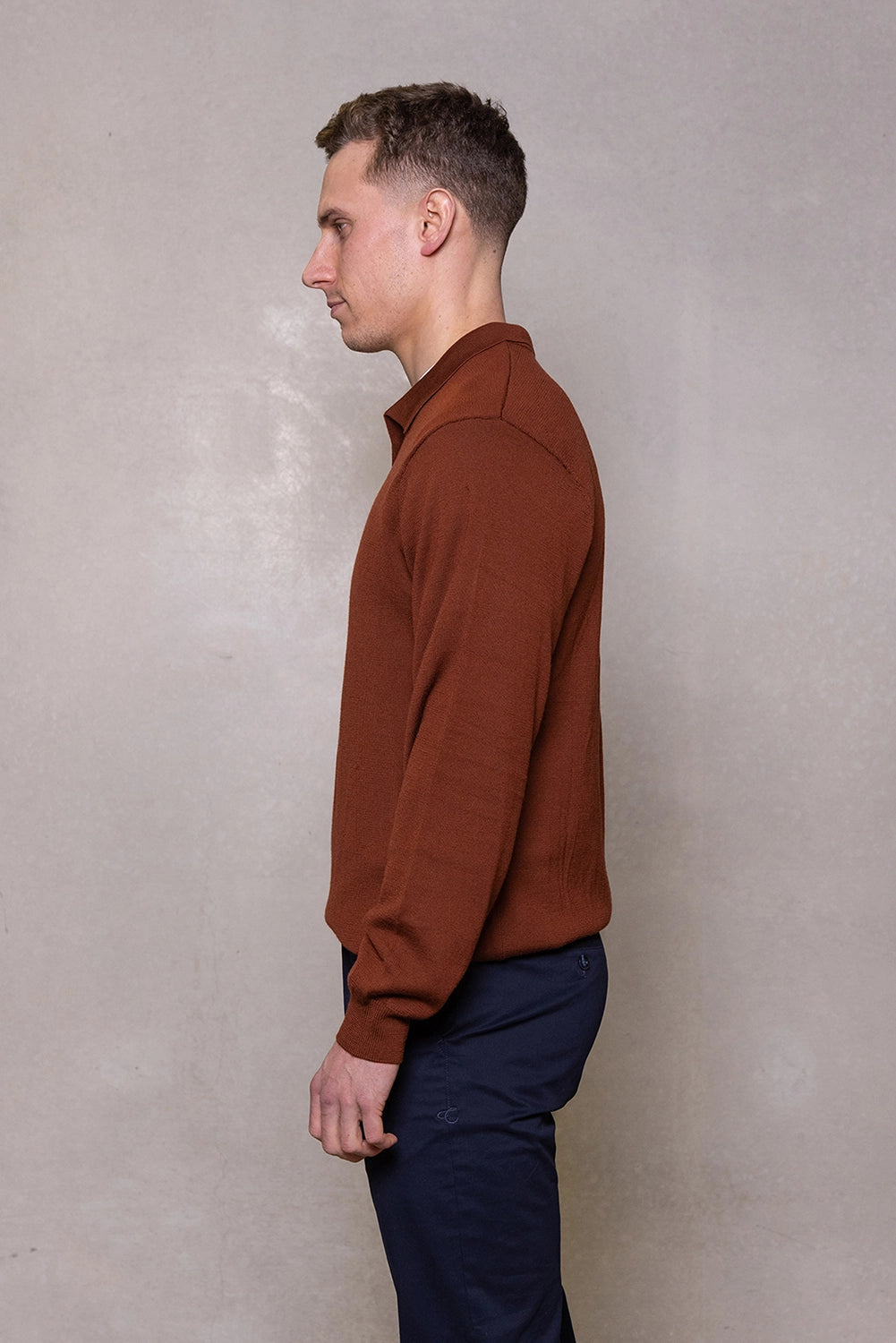 CUTLER & CO OLIVER 100% AUSTRALIAN MERINO WOOL L/S SKIPPER POLO CW31098