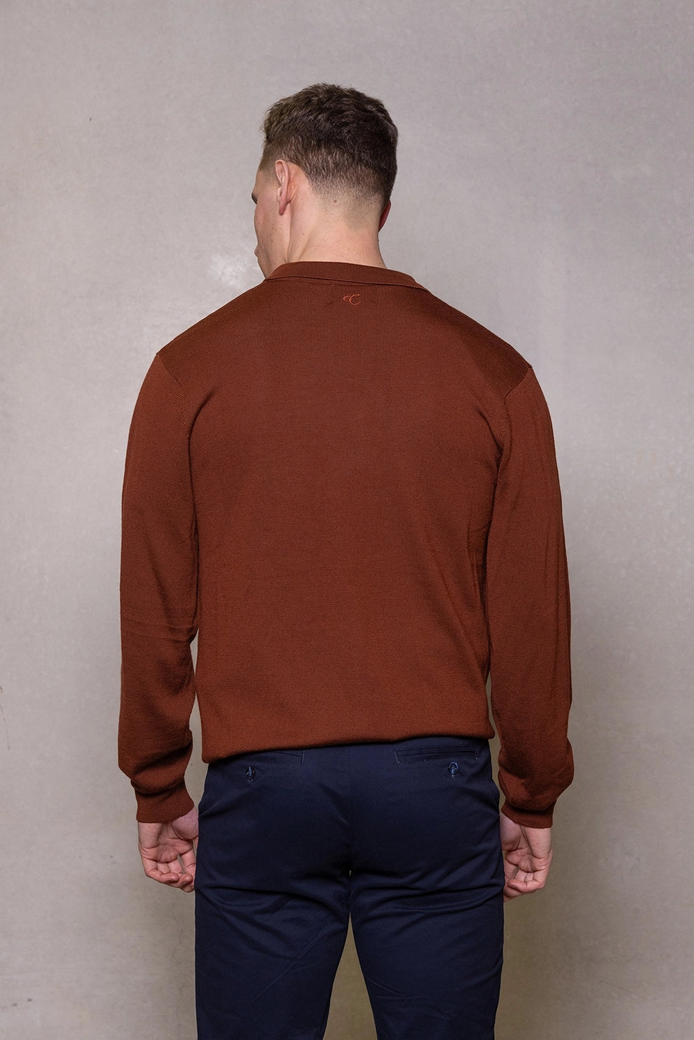 CUTLER & CO OLIVER 100% AUSTRALIAN MERINO WOOL L/S SKIPPER POLO CW31098