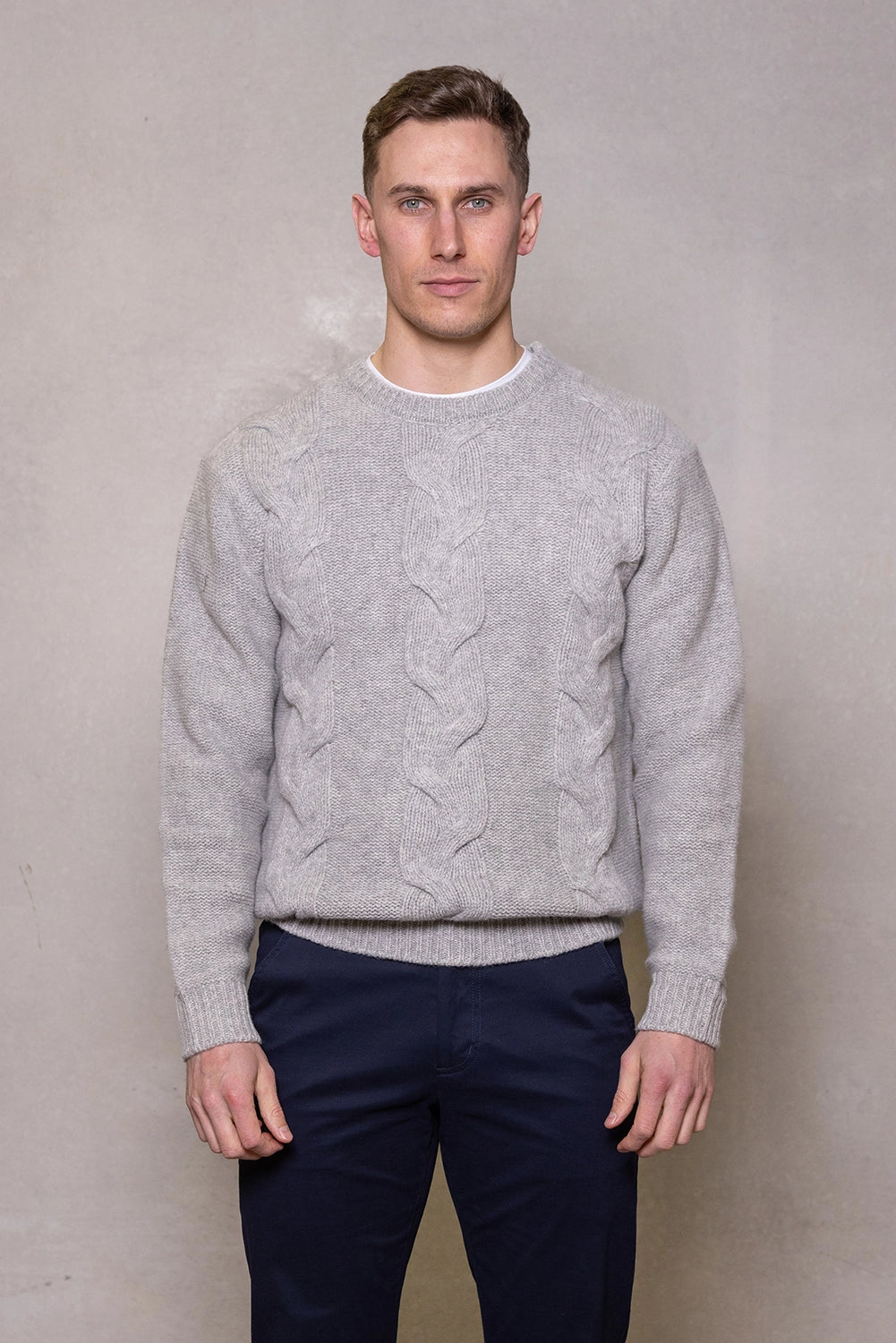 CUTLER & CO ISSAC 100% AUSTRALIAN MERINO WOOL CABLE CREW NECK KNIT CW31100