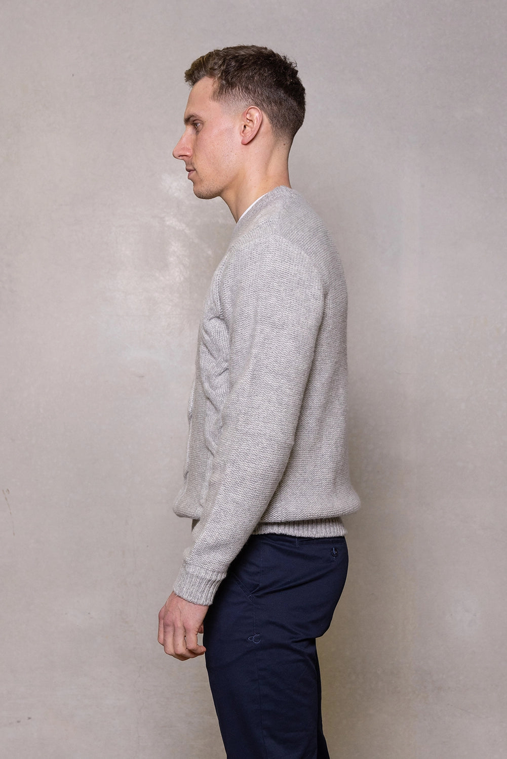 CUTLER & CO ISSAC 100% AUSTRALIAN MERINO WOOL CABLE CREW NECK KNIT CW31100