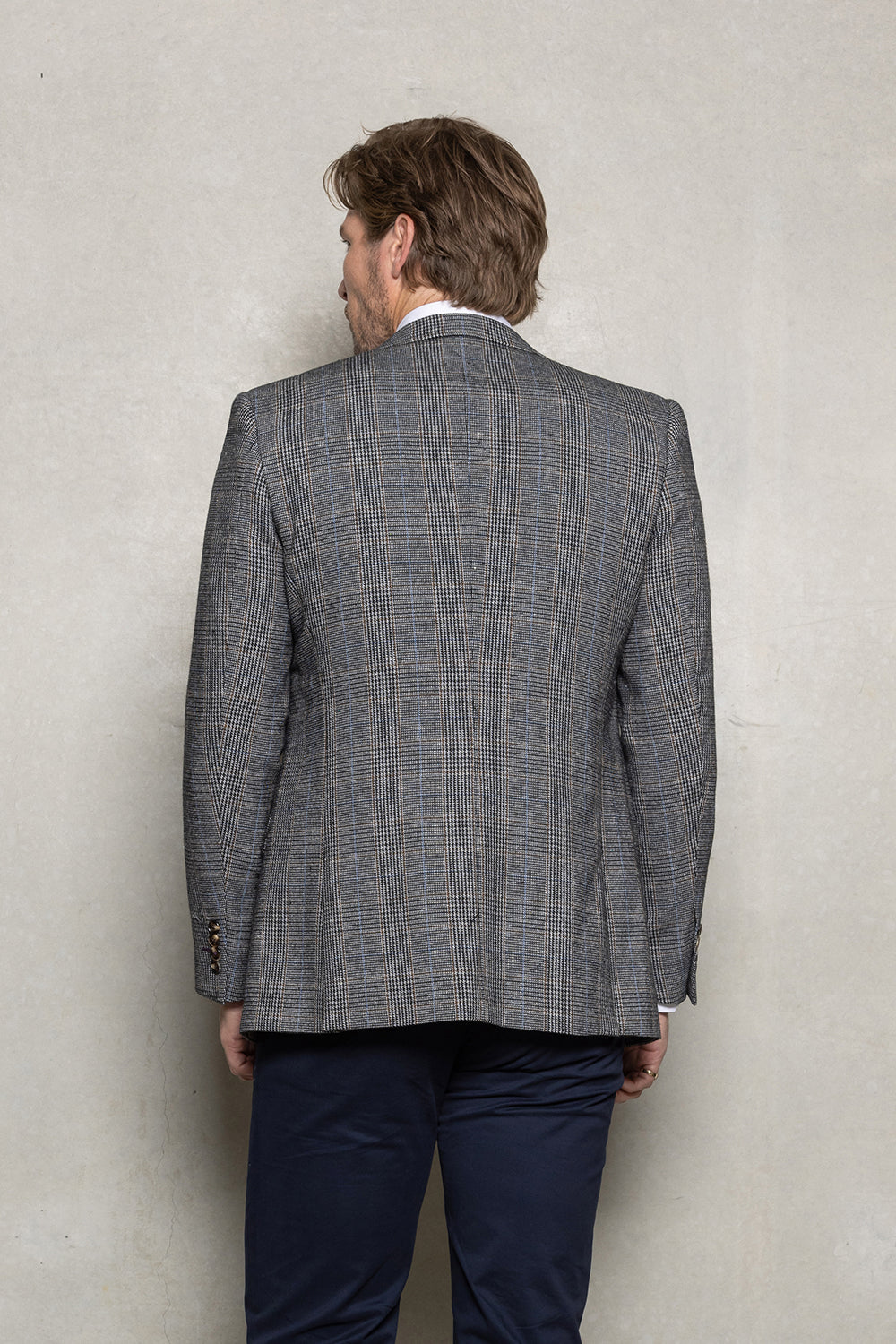 Hartford's Menswear Cutler & Co Johnson Check Blazer CW40572, back view highlighting fit and details.