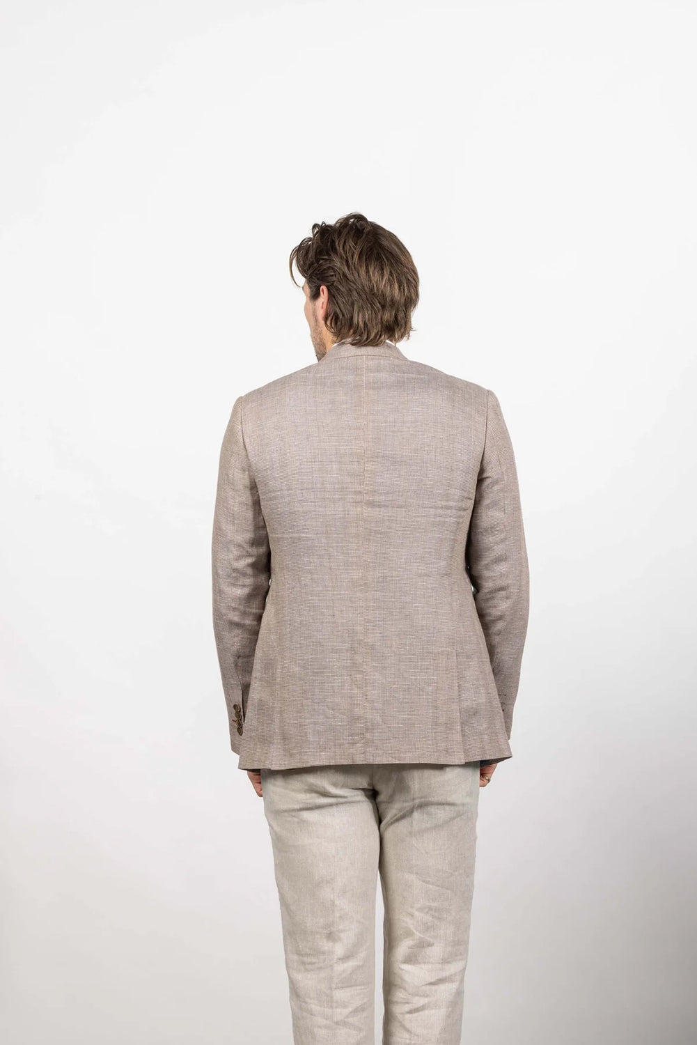 CUTLER & CO JOHNSON 100% LINEN HOUNDSTOOTH BLAZER CS40543