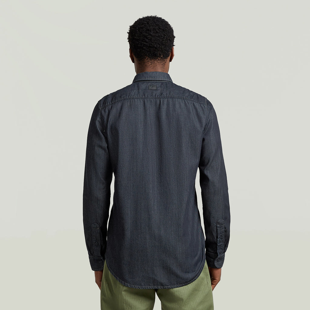 GSTAR MARINE SCARLET DENIM SLIM L/S SHIRT D24963