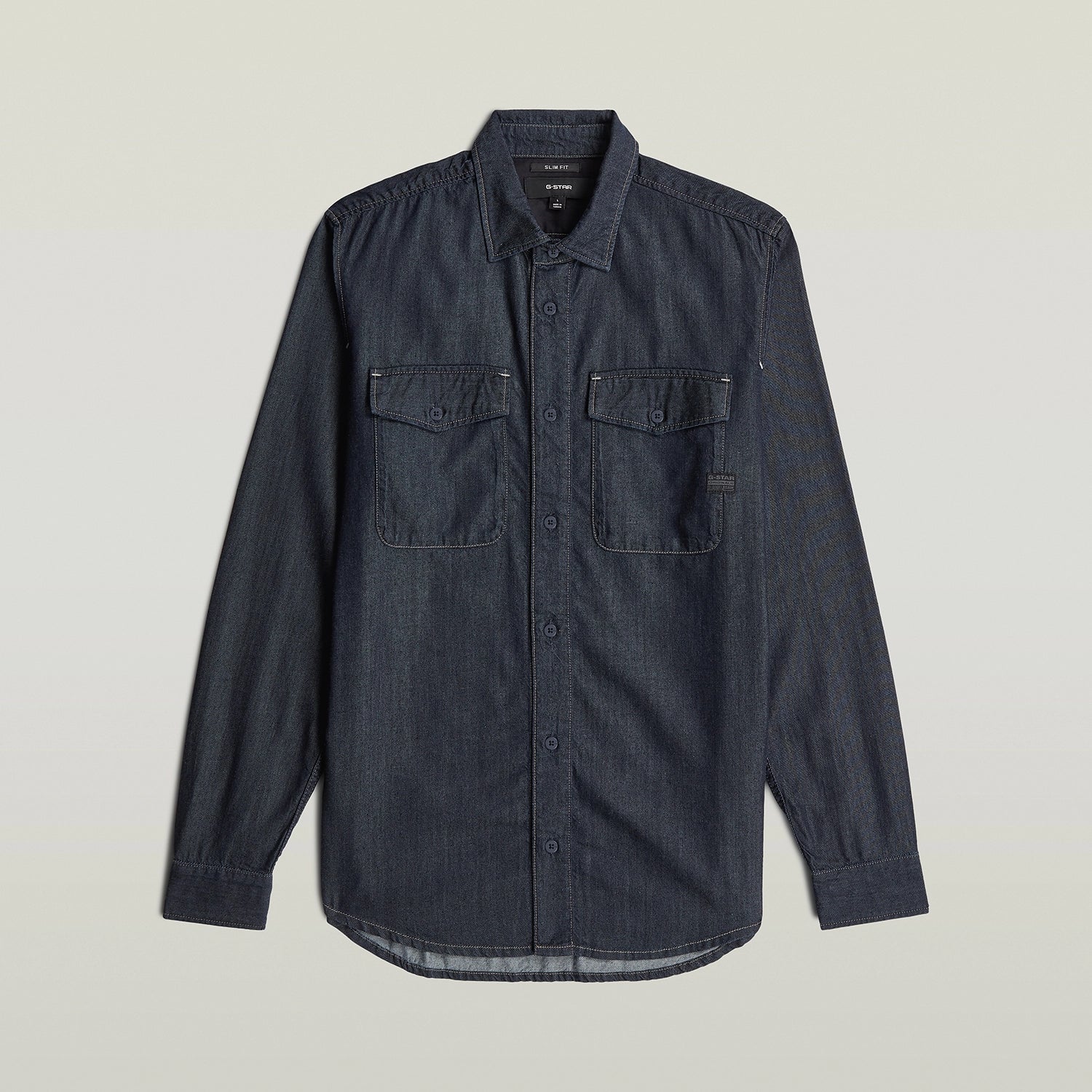 GSTAR MARINE SCARLET DENIM SLIM L/S SHIRT D24963