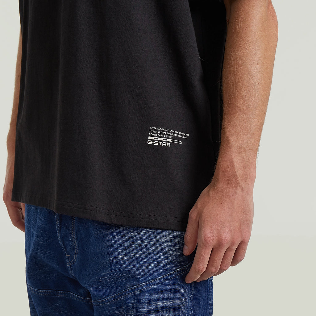 GSTAR BACK APPLIQUE RELAXED FIT NOVO DRY JERSEY TSHIRT D28886
