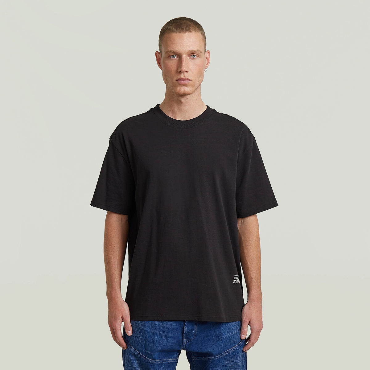 GSTAR BACK APPLIQUE RELAXED FIT NOVO DRY JERSEY TSHIRT D28886