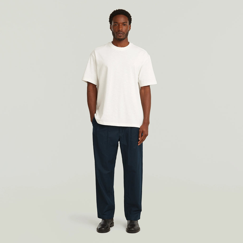 GSTAR DOUBLE PLEATED TRSOR SATEEN LINEN CHINO D28936
