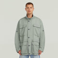 GSTAR SLUB LINEN FIELD SMOCK JACKET D28989