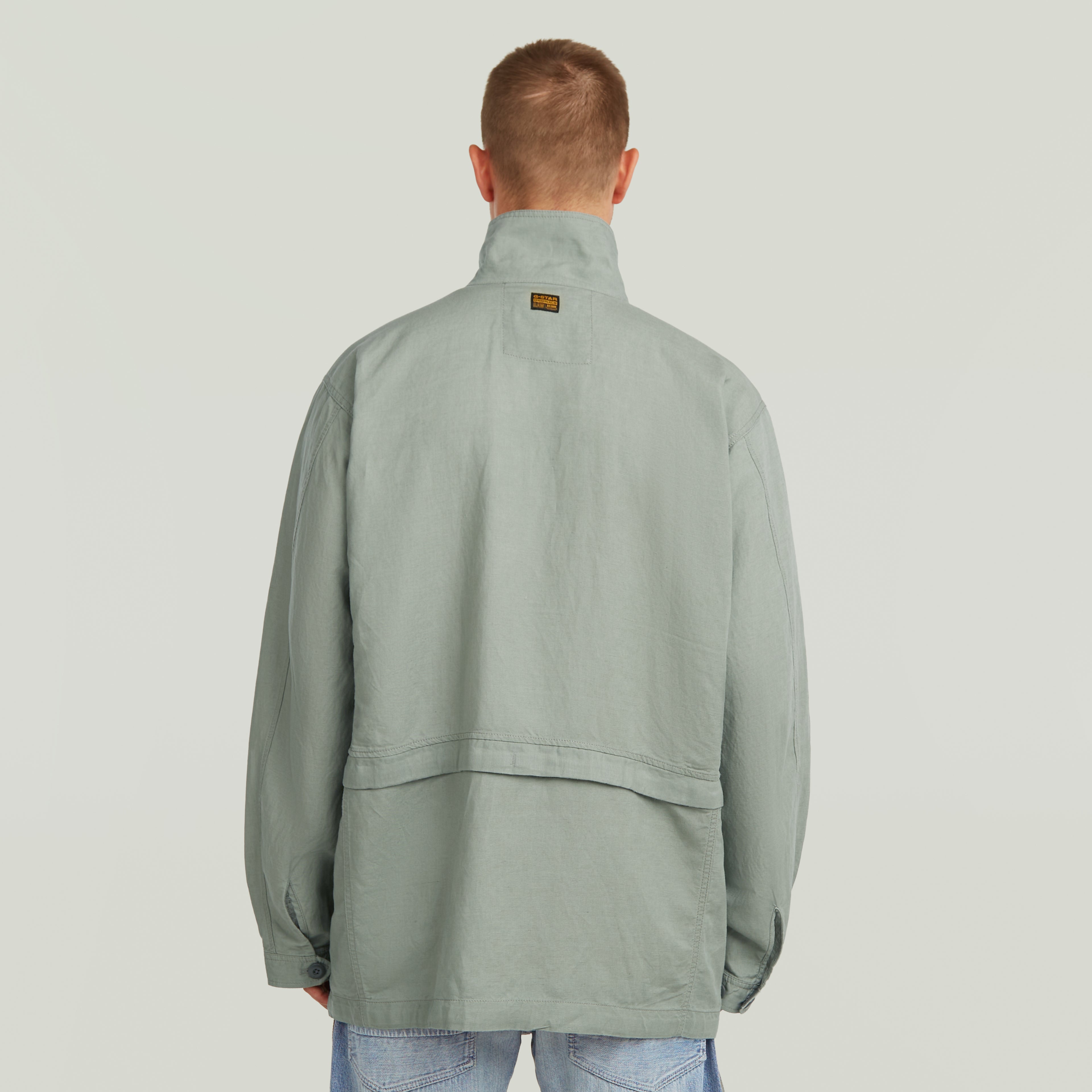 GSTAR SLUB LINEN FIELD SMOCK JACKET D28989