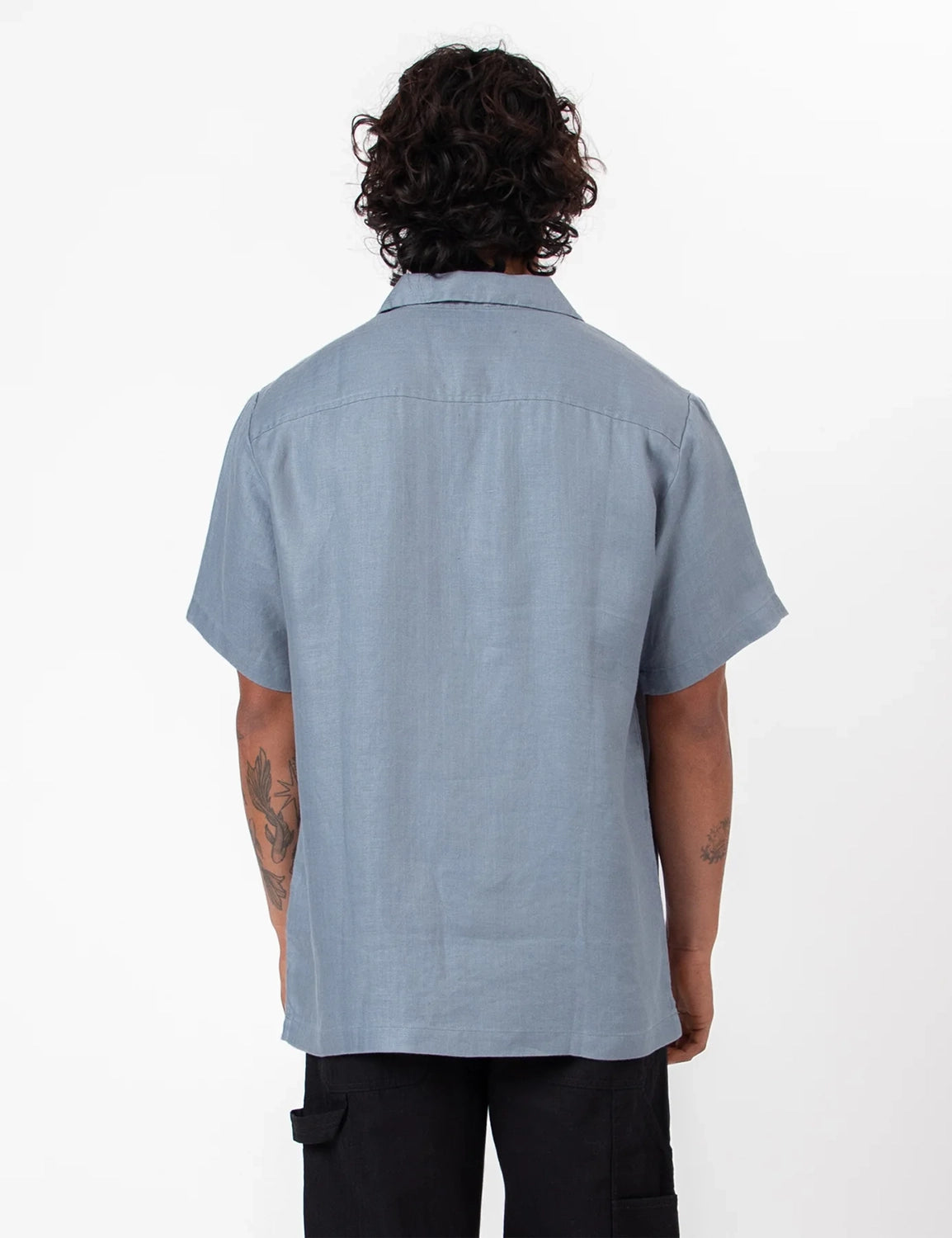 MR SIMPLE SHORE CUBAN S/S LINEN HERRINGBONE SHIRT M043409