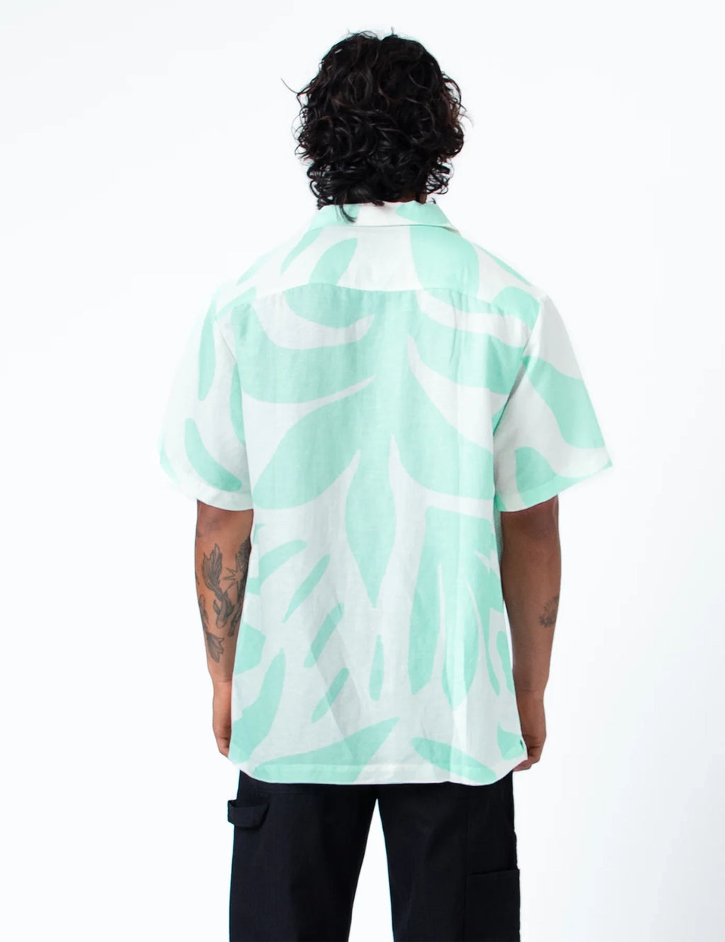 MR SIMPLE PALM CUBAN LINEN RAYON PRINT S/S SHIRT M043419