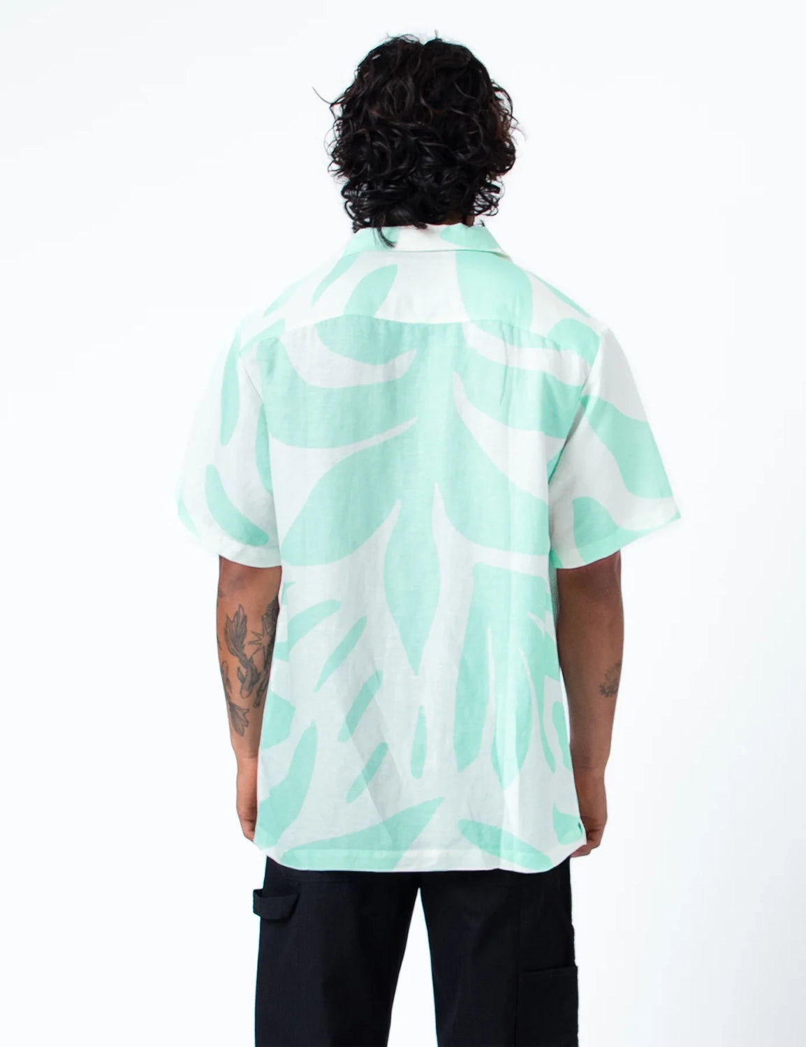 MR SIMPLE PALM CUBAN LINEN RAYON PRINT S/S SHIRT M043419