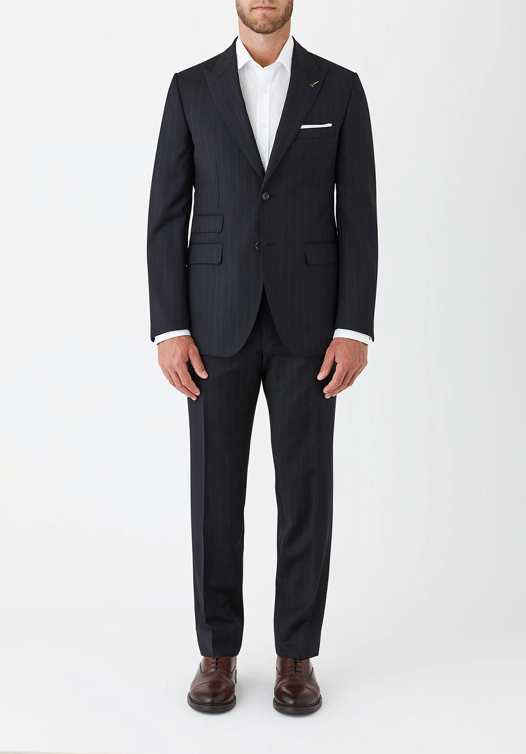 JOE BLACK CONVOY CHALK STRIPE AUST MERINO SUIT JACKET FJR807
