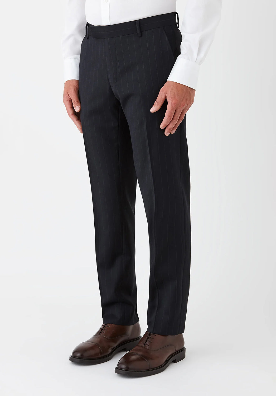 JOE BLACK RAZOR CHALK STRIPE AUST MERINO SUIT TROUSER FJR807