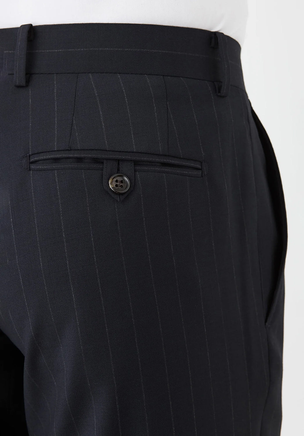 JOE BLACK RAZOR CHALK STRIPE AUST MERINO SUIT TROUSER FJR807