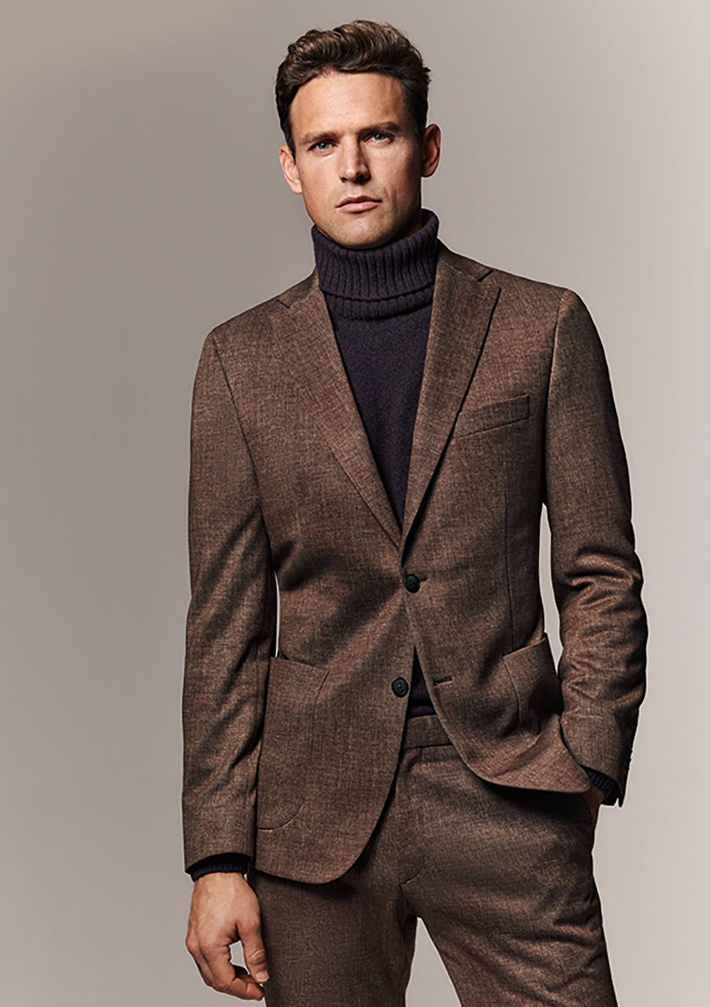 Hartford's Menswear Digel Edward Cotton Jersey Suit Jacket 1230168, second front view highlighting the high quality fabric and cut.