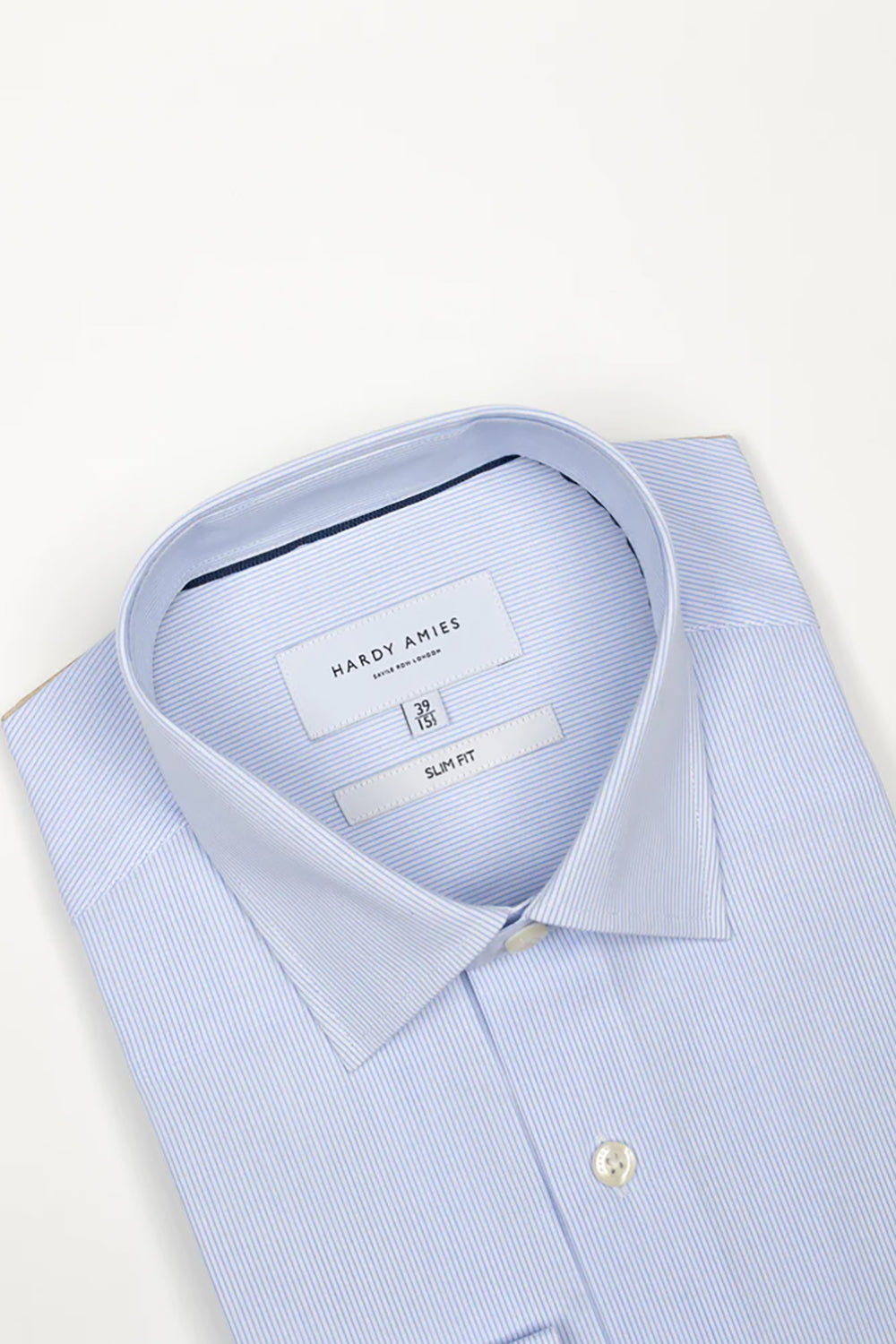 HARDY AMIES FINE STRIPE SLIM FIT L/S DRESS SHIRT HA405SF