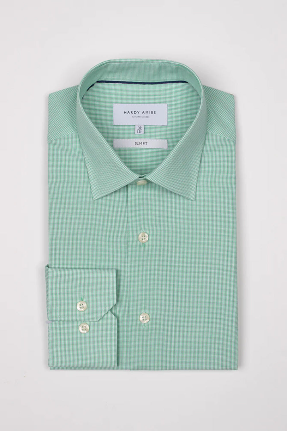 HARDY AMIES MINI CHECK SLIM FIT L/S DRESS SHIRT HA407SF